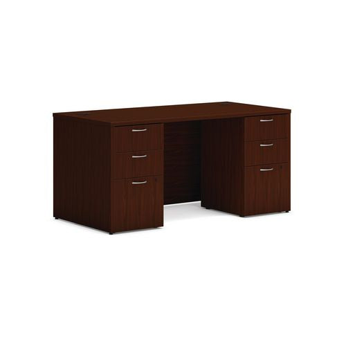 HON Mod Double Pedestal Desk Bundle 60"x30"x29" Traditional Mahogany