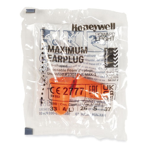 Howard Leight By Honeywell Maximum Single-use Earplugs Cordless 33nrr Coral 200 Pairs