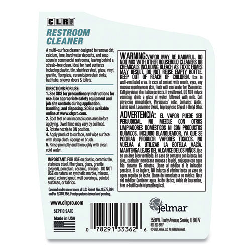 CLR PRO Restroom Cleaner 32 Oz Pump Spray 6/Case