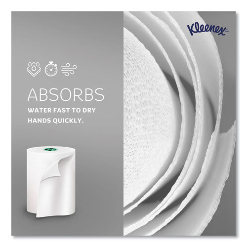 Kleenex Hard Roll Paper Towels With Premium Absorbency Pockets With Colored Core Gray Core 1-ply 7.5"x700 Ft White 6 Rolls/ct