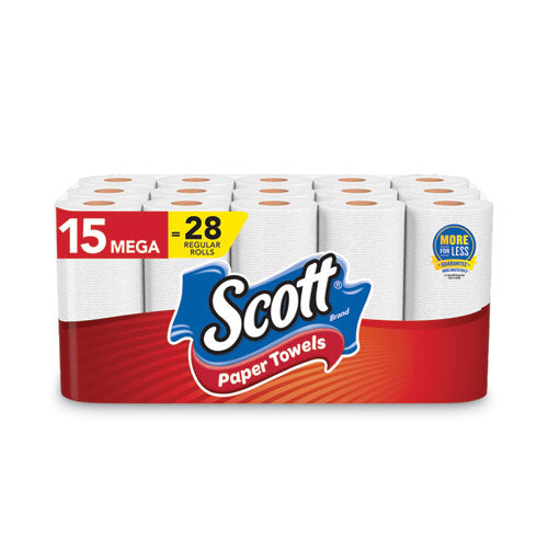 Scott Choose-a-sheet Mega Kitchen Roll Paper Towels 1-ply 7.31x11 White 100/roll 15 Rolls Carton