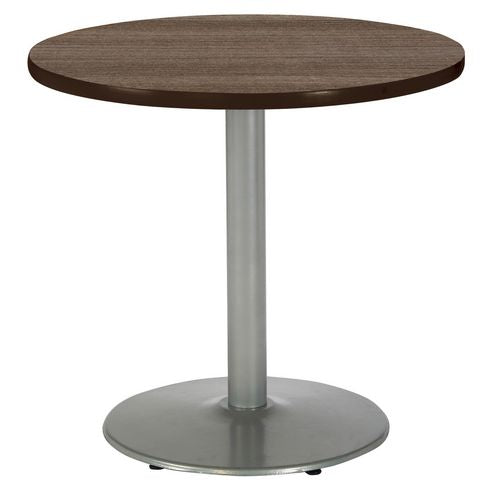 KFI Studios Pedestal Table With Four Navy Kool Series Chairs Round 36" Diax29h Studio Teak