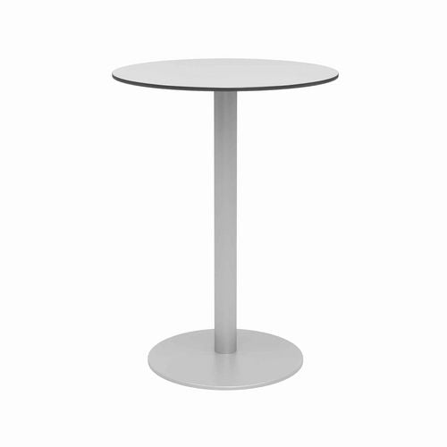KFI Studios Eveleen Outdoor Bistro Patio Table 2 Mocha Powder-coated Polymer Barstools Round 30" Diax41h Grayships In 4-6 Bus Days