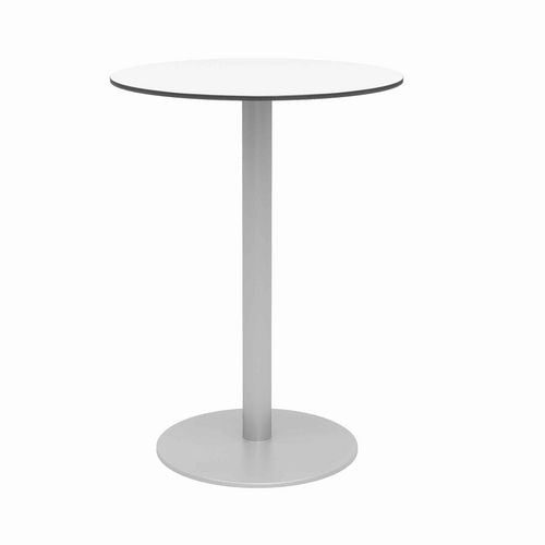 KFI Studios Eveleen Outdoor Bistro Patio Table 2 Gray Powder-coated Polymer Barstools Round 30" Diax41h Whiteships In 4-6 Bus Days