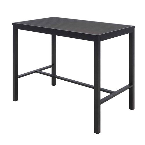 KFI Studios Eveleen Outdoor Bistro Patio Table With Four Black Powder-coated Polymer Barstools 32x55 Black Ships In 4-6 Bus Days