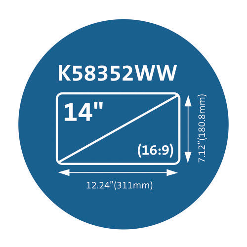 Kensington Magnetic Laptop Privacy Screen For 14" Widescreen Laptops 16:9 Aspect Ratio