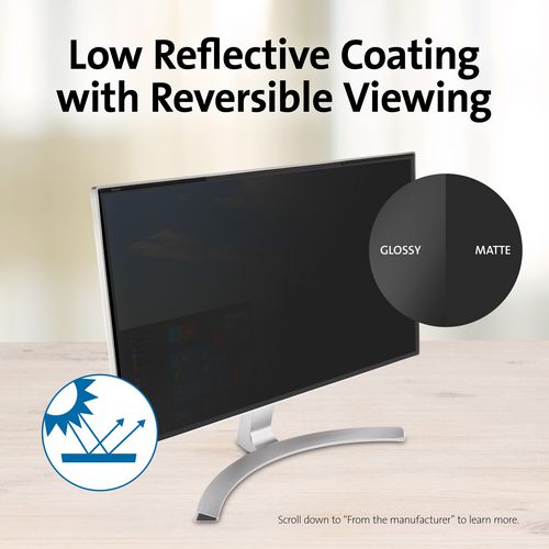 Kensington Magnetic Monitor Privacy Screen For 24" Widescreen Flat Panel Monitors 16:9 Aspect Ratio