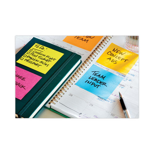 Post-it Notes Super Sticky Full Stick Notes 3"x3" Energy Boost Collection Colors 25 Sheets/pad 4 Pads/pack