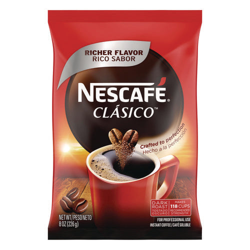 Nescafé Clasico Dark Roast Instant Coffee 8 Oz Pouch