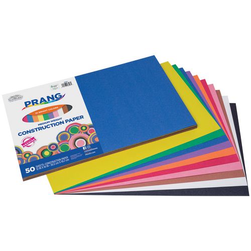 Prang Sunworks Construction Paper 50 Lb Text Weight 12x18 Assorted Colors 50 Sheets/pack 25 Packs/Case