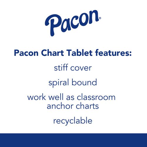 Pacon Chart Tablets Presentation Format (1" Rule) 24x32 White 25 Sheets 12/Case