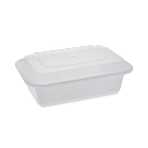 Pactiv Evergreen Newspring Versatainer Microwavable Containers 24 Oz 5x7.25x2.63 White/clear Plastic 150/Case