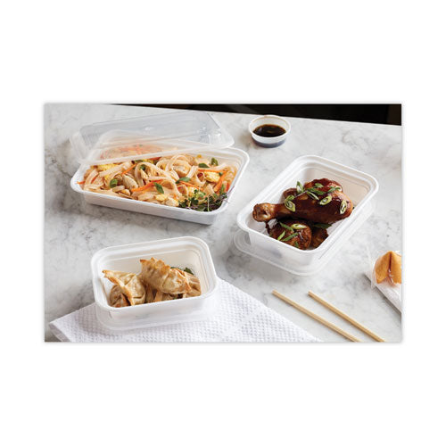 Pactiv Evergreen Newspring Versatainer Microwavable Containers 24 Oz 5x7.25x2.63 White/clear Plastic 150/Case