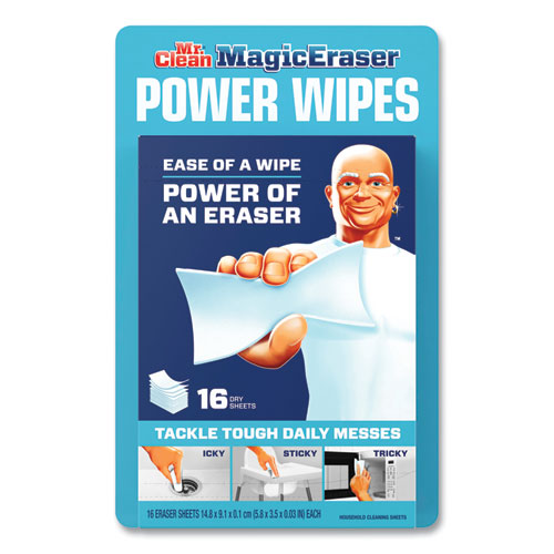 Mr. Clean Magic Eraser Sheets 3.5x5.8 0.03" Thick White 16 Sheets/pack 4 Packs/Case