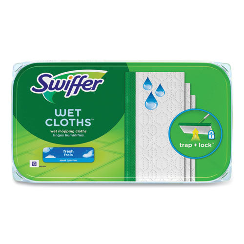 Swiffer Wet Refill Cloths 8x10 Fresh Scent White 12/box 6 Boxes/Case