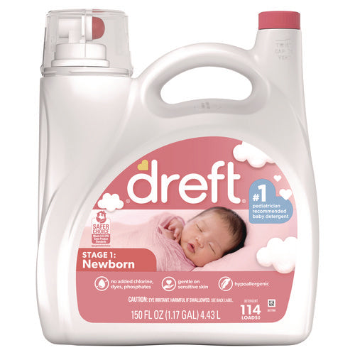 Dreft Ultra Laundry Detergent Baby Powder Scent 150 Oz Bottle 4/Case