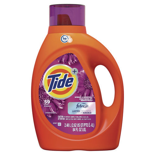 Tide Plus Febreze Liquid Laundry Detergent Spring And Renewal 84 Oz Bottle 4/Case