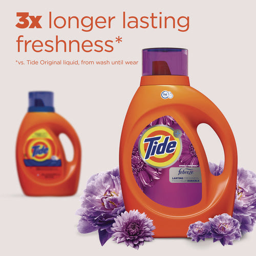 Tide Plus Febreze Liquid Laundry Detergent Spring And Renewal 84 Oz Bottle 4/Case