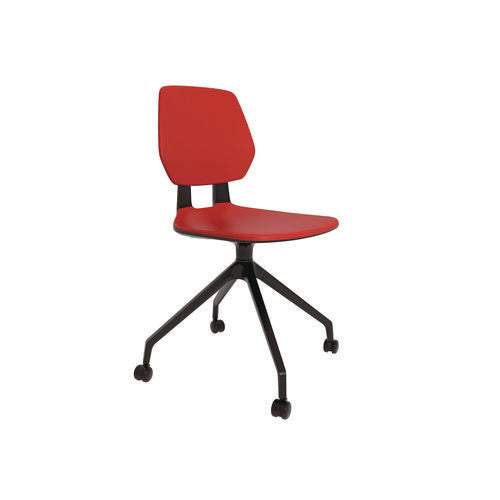 Safco Commute Guest Chair Supports Up To 275 Lbs 19" Seat Height Red Seat Red Back Black Base