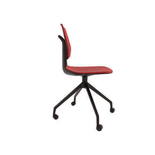 Safco Commute Guest Chair Supports Up To 275 Lbs 19" Seat Height Red Seat Red Back Black Base