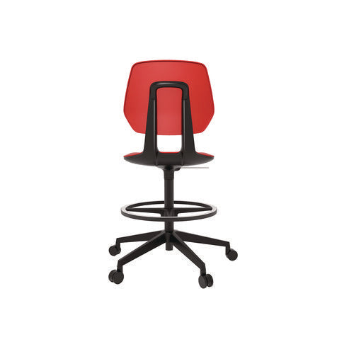 Safco Commute Extended Height Task Chair Supports Up To 275 Lbs 18.25" To 22.25" Seat Height Red/black