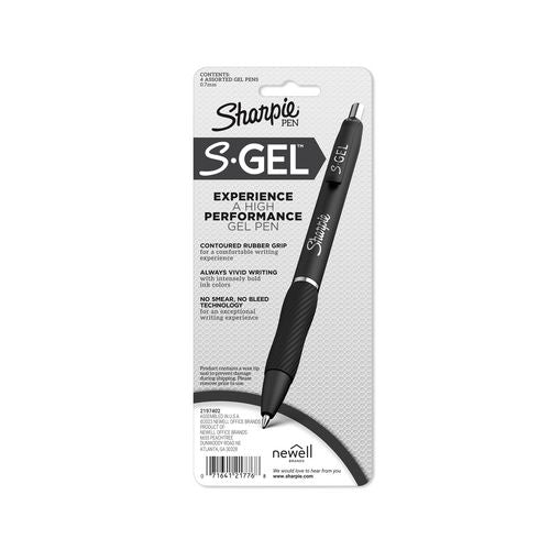 Sharpie S-Gel S-gel Fashion Barrel Pen Retractable Medium 0.7 Mm Assorted Color Ink White Barrel 4/pack