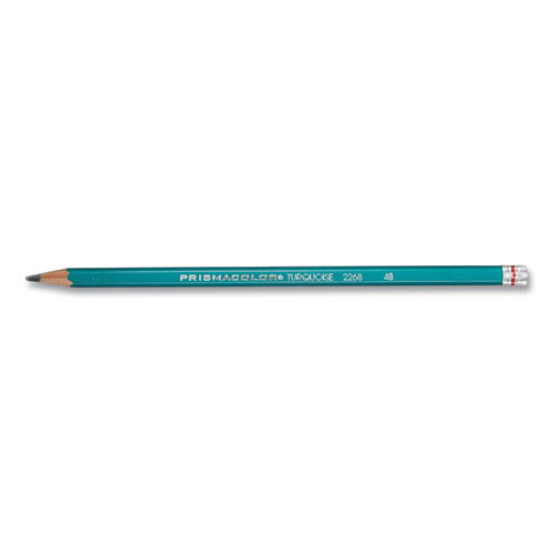 Prismacolor Turquoise Drawing Pencil 2 Mm 4b Black Lead Turquoise Barrel Dozen