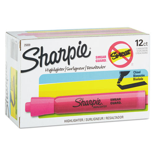 Sharpie Tank Style Highlighters Pink Ink Chisel Tip Pink Barrel Dozen