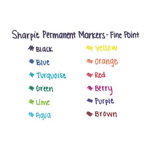 Sharpie Fine Tip Permanent Marker Fine Bullet Tip Blue Dozen
