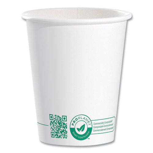 SOLO Compostable Paper Hot Cups Proplanet Seal 10 Oz White/green 50/pack