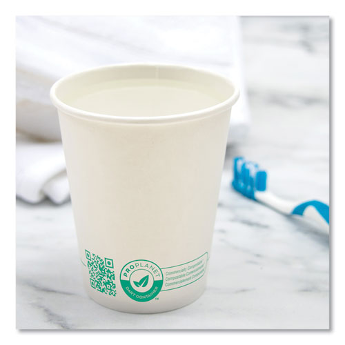 SOLO Compostable Paper Hot Cups Proplanet Seal 10 Oz White/green 50/pack