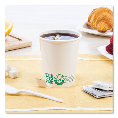 SOLO Compostable Paper Hot Cups Proplanet Seal 10 Oz White/green 50/pack