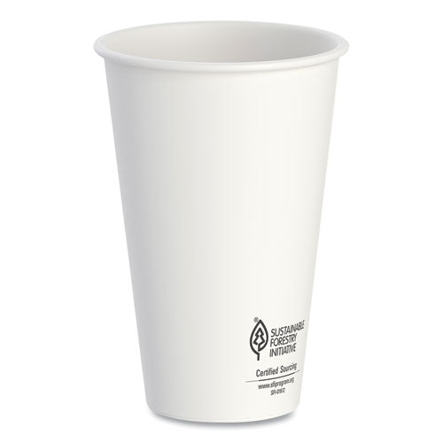 SOLO Thermoguard Insulated Paper Hot Cups 16 Oz White Sustainable Forest Print 600/Case