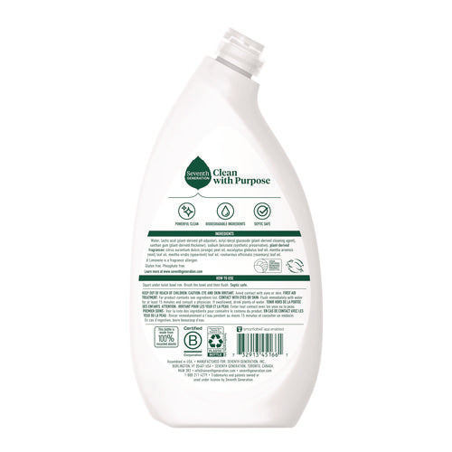 Seventh Generation Toilet Bowl Cleaner Fresh Mint Scent 24 Oz Bottle