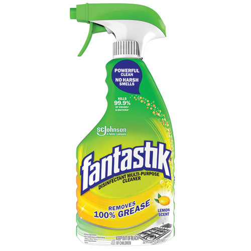 Fantastik Disinfectant Multi-purpose Cleaner Lemon Scent 32 Oz Spray Bottle 8/Case