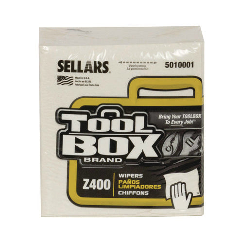 TOOLBOX Z400 Quarterfold Wipers 1-ply 11.87x13 White 12/Case