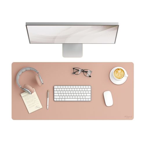 Smead Vegan Leather Desk Pads 36x17 Light Pink