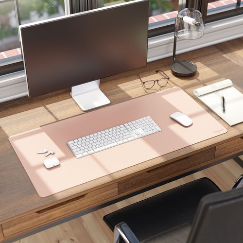 Smead Vegan Leather Desk Pads 36x17 Light Pink