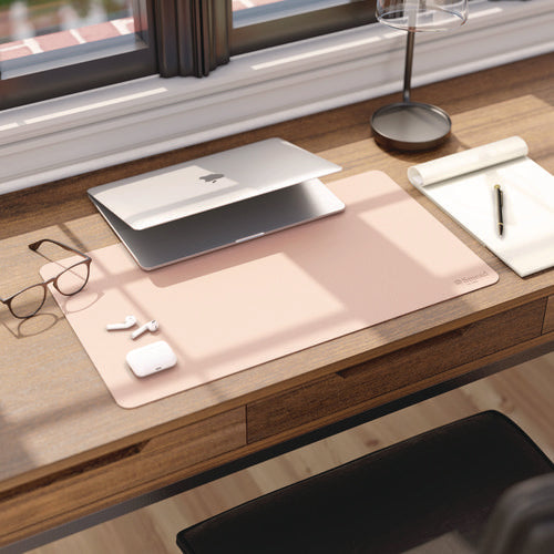 Smead Vegan Leather Desk Pads 23.6x13.7 Light Pink