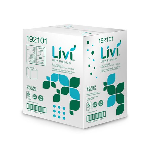 Livi Ultra Premium Livi Ultra Premium Facial Tissue 2-ply White Cube Box 80 Sheets/box 4 Boxes/pack 6 Packs/Case