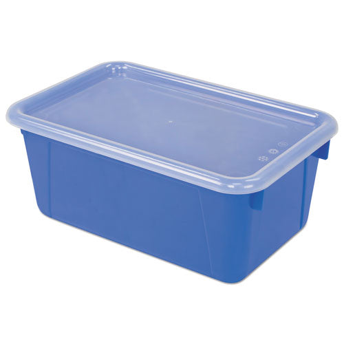 Storex Cubby Bins With Clear Lids 12.25"x7.75"x5.13" Blue 6/pack