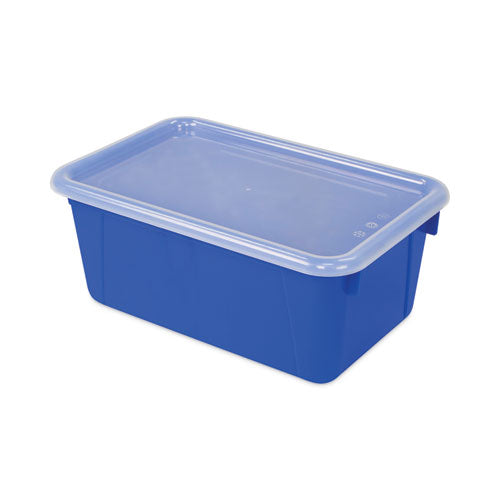 Storex Cubby Bins With Clear Lids 12.25"x7.75"x5.13" Blue 6/pack