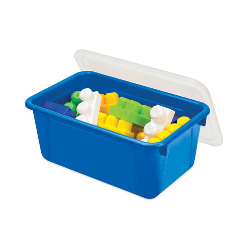 Storex Cubby Bins With Clear Lids 12.25"x7.75"x5.13" Blue 6/pack