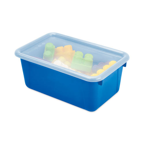 Storex Cubby Bins With Clear Lids 12.25"x7.75"x5.13" Blue 6/pack