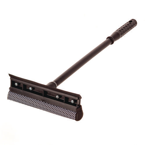 Unger Auto Squeegee 8" Rubber Blade 8" Mesh Scrubber 21" Plastic Handle With Grip Black