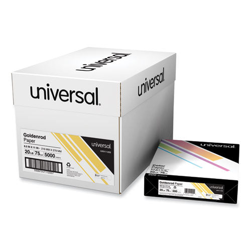 Universal Deluxe Colored Paper 20 Lb Bond Weight 8.5x11 Goldenrod 500 Sheets/ream 10 Reams/Case