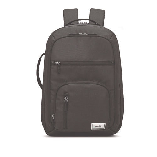 Solo Grand Travel Recycled Tsa Backpack Fits Devices Up To 17.3" 12.25x6.5x18.63 Dark Gray