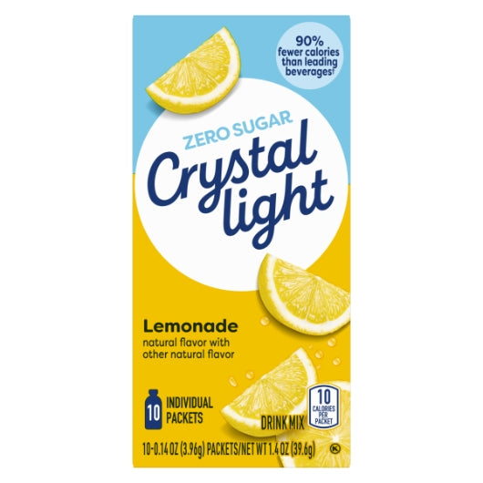Crystal Light Lemonade Beverage On The Go-0.14 oz.-10/Box-12/Case