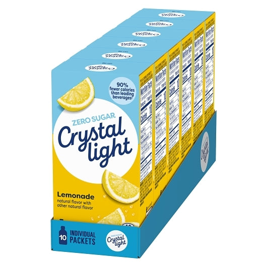 Crystal Light Lemonade Beverage On The Go-0.14 oz.-10/Box-12/Case