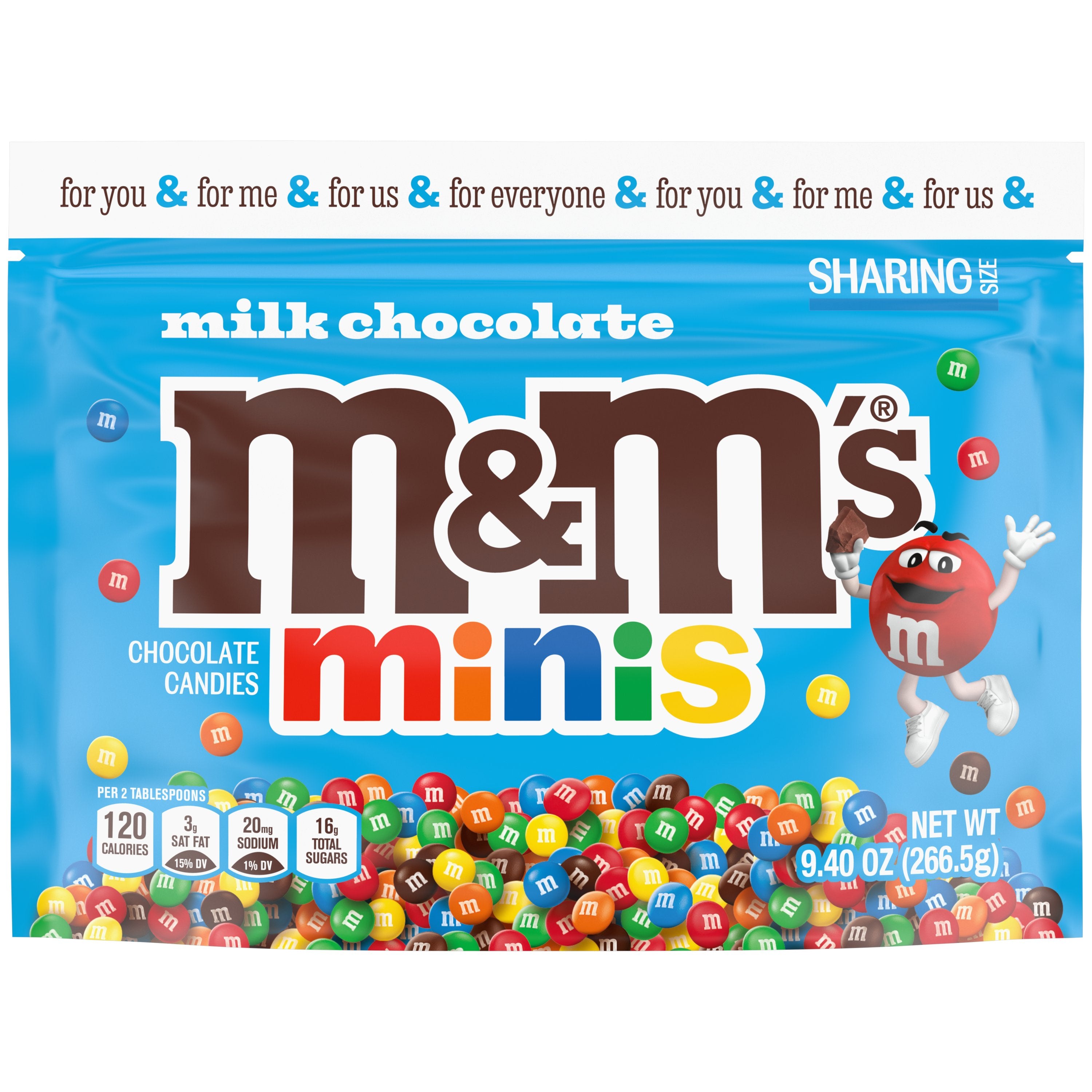 M&M's Minis Milk Chocolate Stand Up Pouch-9.4 oz.-8/Case MPN# 431236 ...